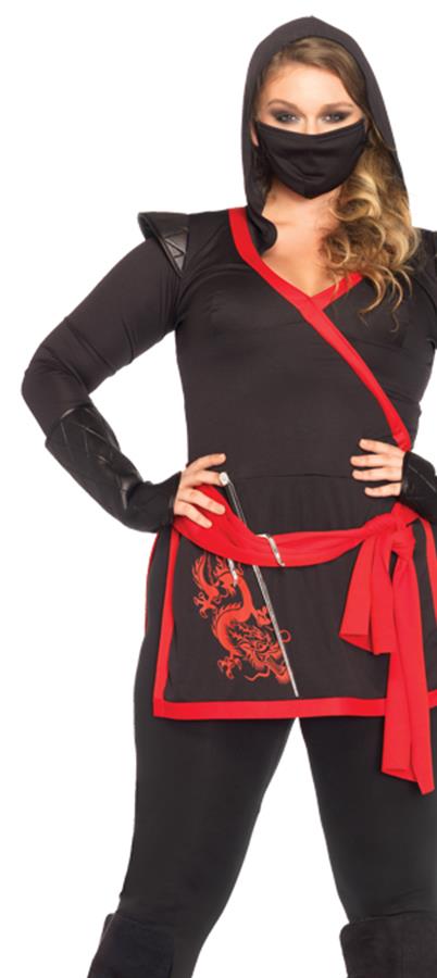 Ninja Assassin Black Adult Plus Costume 2X