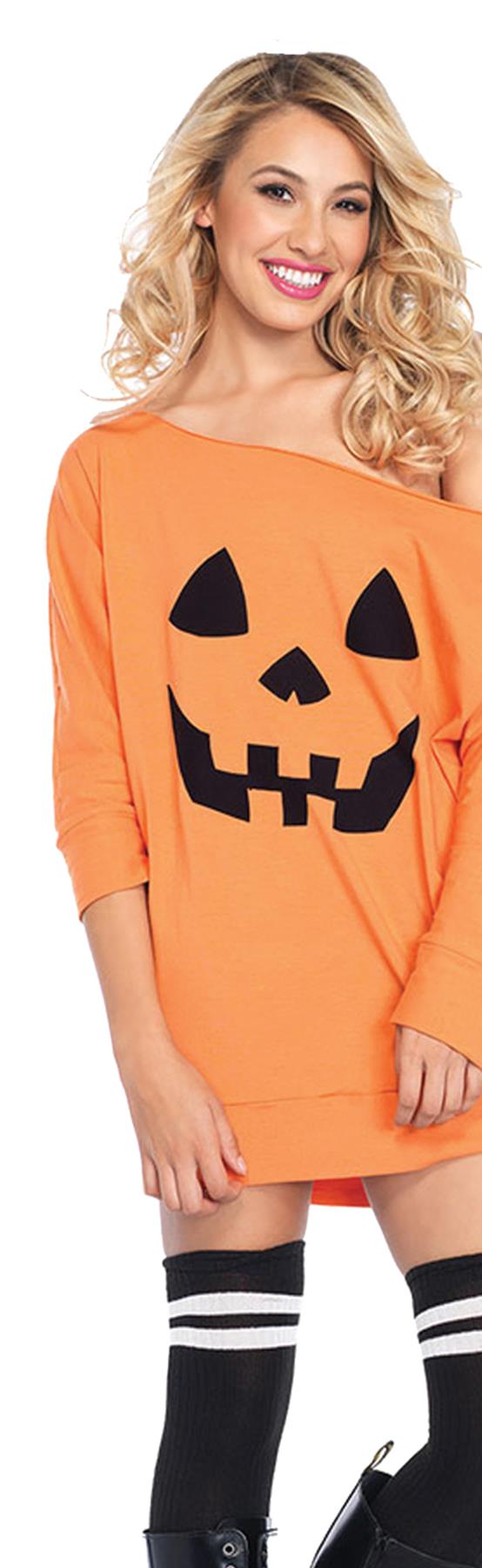 Jersey Dress Pumpkin Adult Costume S/M