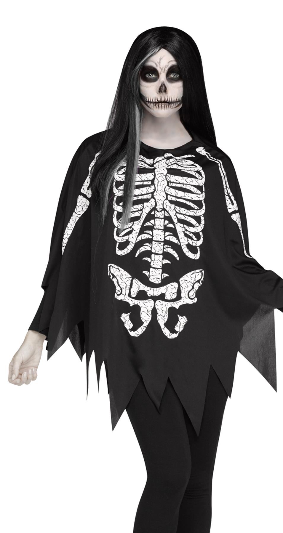 Skeleton Poncho Adult Costume Accessory