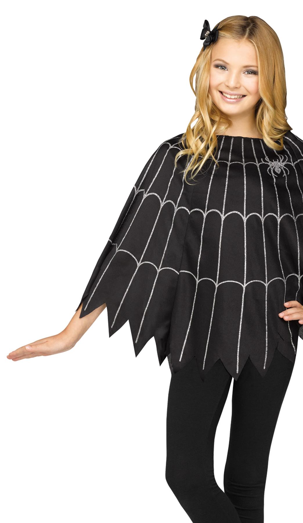 Spiderweb Silver Poncho Child Costume Accessory