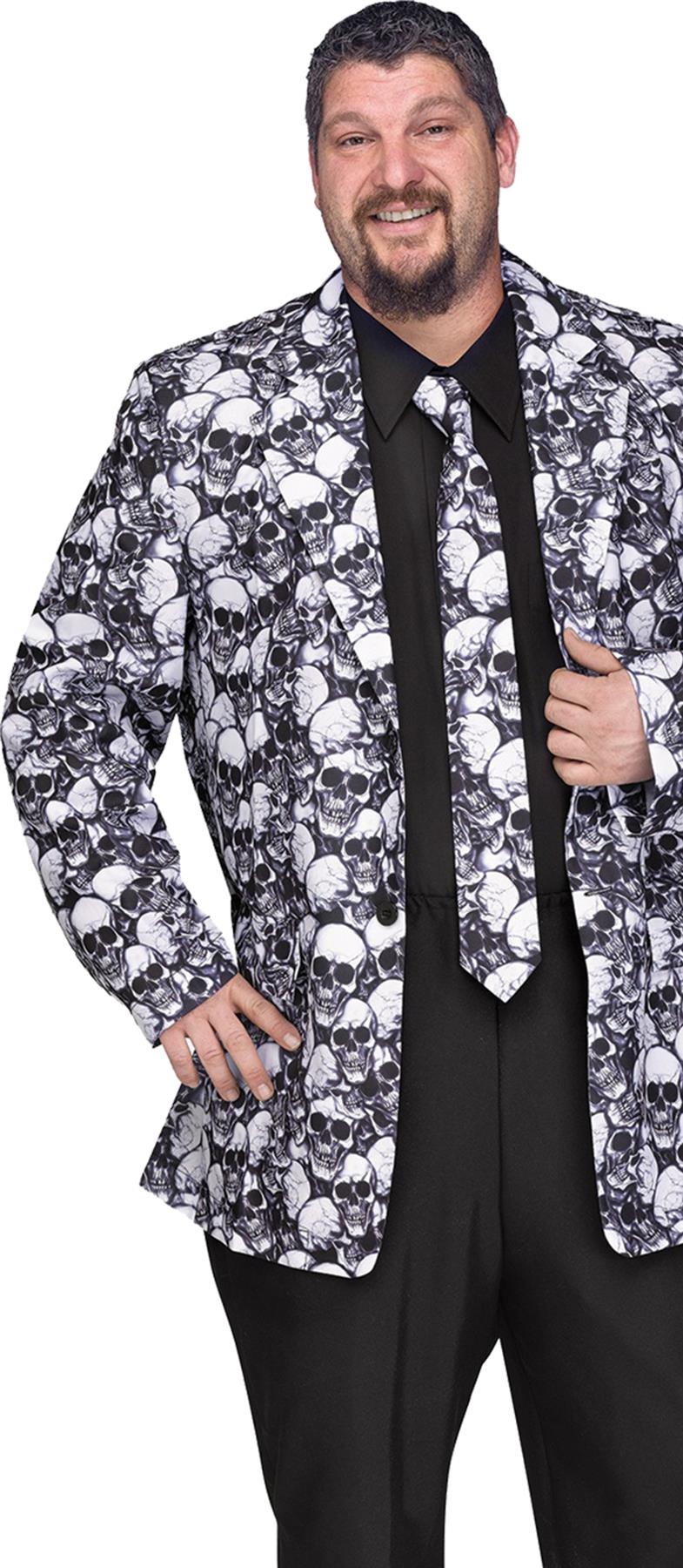 Skull Jacket and Tie Adult Plus Costume