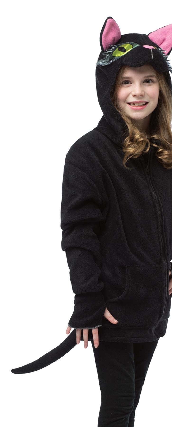 Black Cat Hoodie Teen Costume