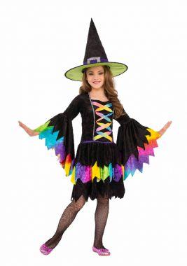 Rainbow Witch Child Costume Large