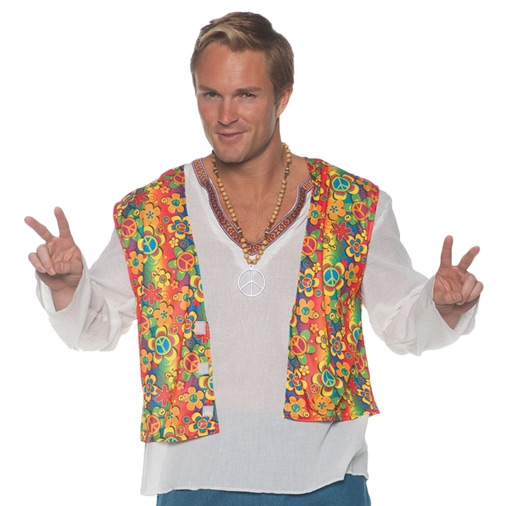 Flower Hippie Vest Adult Costume Accessory