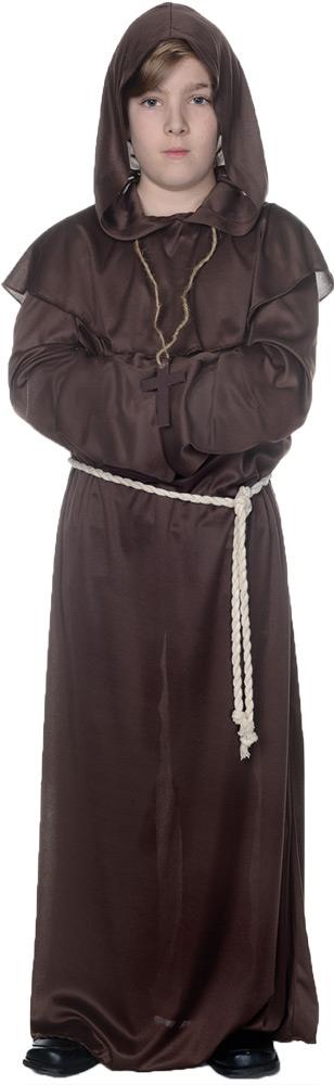 Brown Monk Robe Child Costume Large