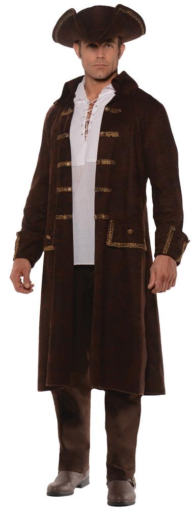 Brown Pirate Coat Set Adult Costume XXL