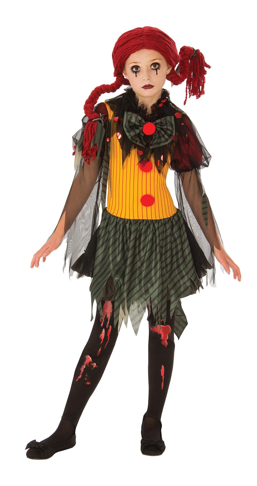 Zombie Girl Clown Child Costume Medium