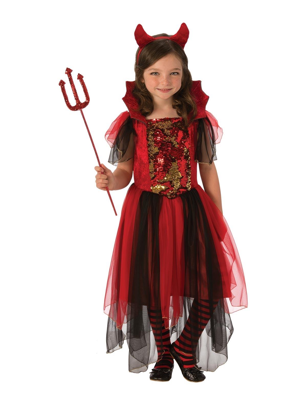 Colour Magic Devil Girl Child Costume 9-10