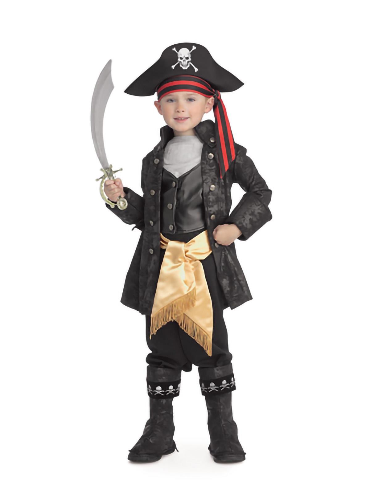 Captain Black Deluxe Pirate Child Costume Medium