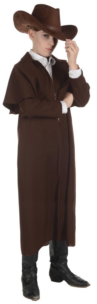 Wild West Duster Brown Coat Child Costume Large