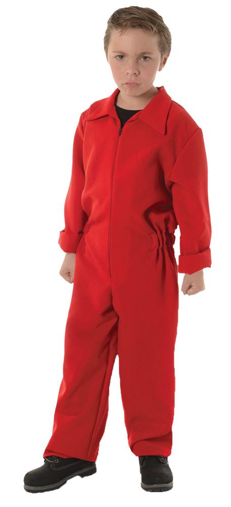 Red Boiler Suit Child Costume 10-12