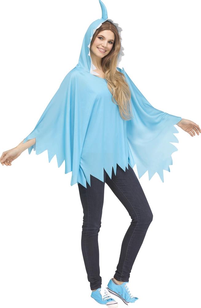 Baby Shark Daddy Shark Blue Poncho Adult Costume