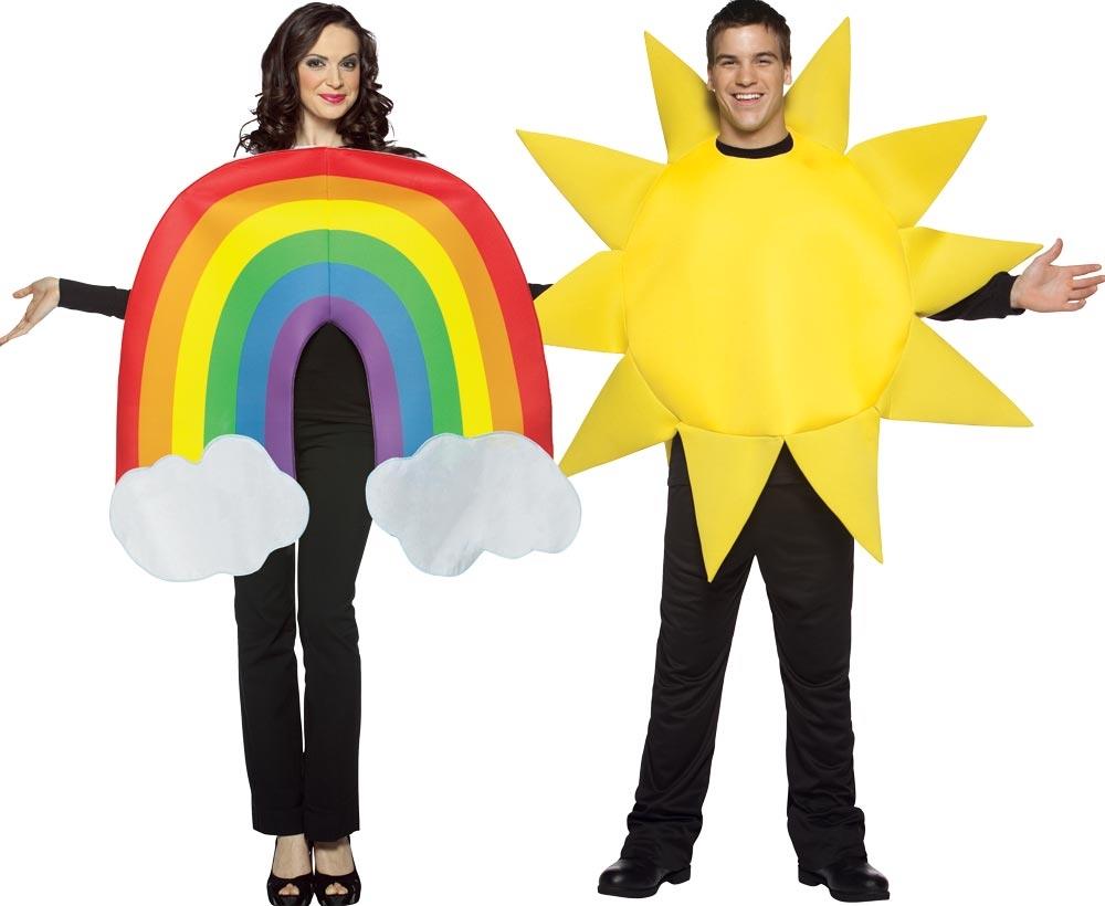 Rainbow and Sun Adult Couples Costume