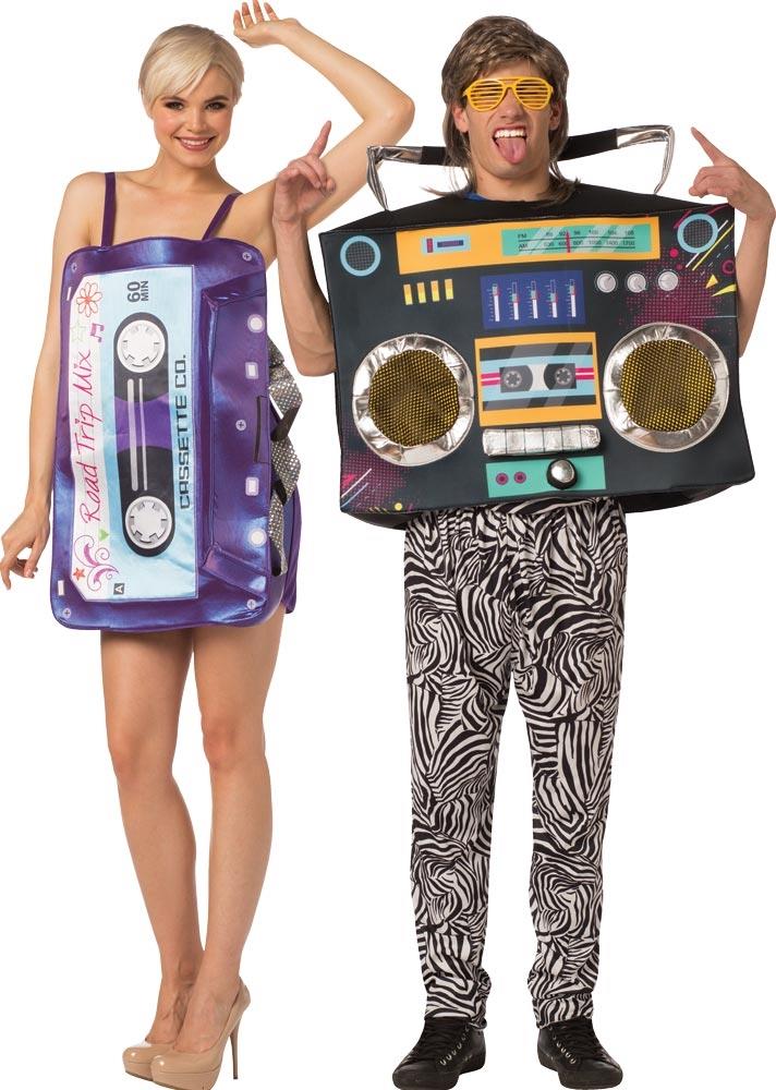 Mix Tape and Boom Box Adult Couples Costume