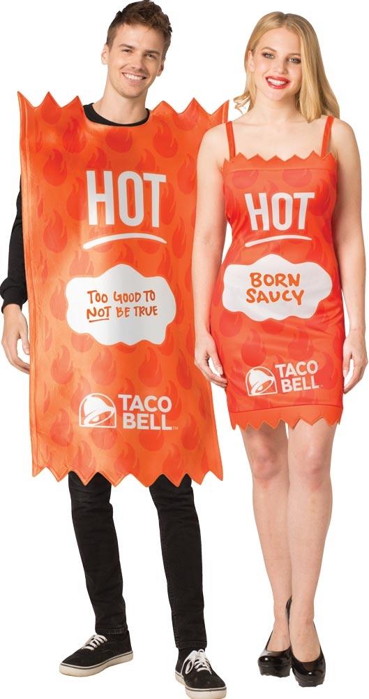 Taco Bell Hot Sauce Tunic and Dress Adult Couples Costume