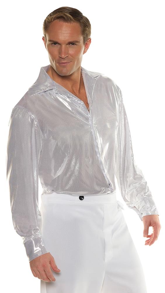 Silver White Disco Adult Shirt XXL
