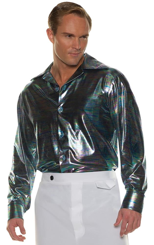 Multicoloured Lines Disco Adult Shirt XXL