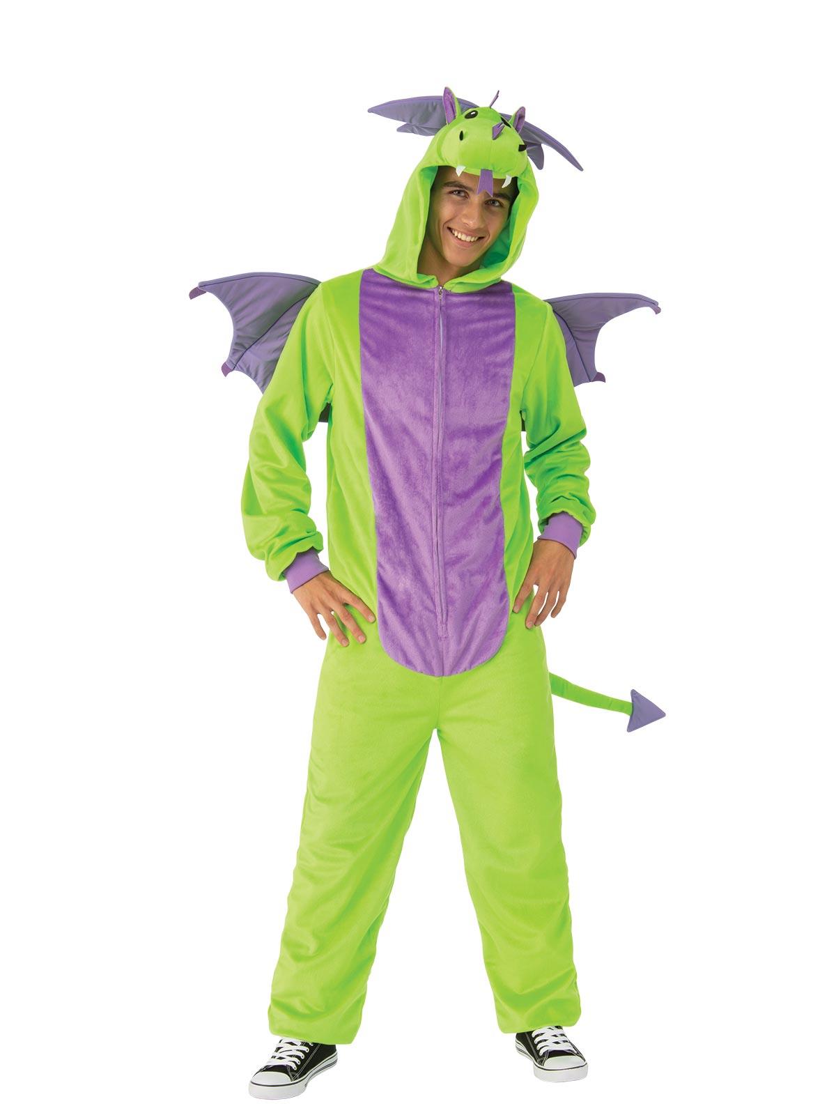 Green Dragon Furry All-in-One Jumpsuit Adult Costume L/XL