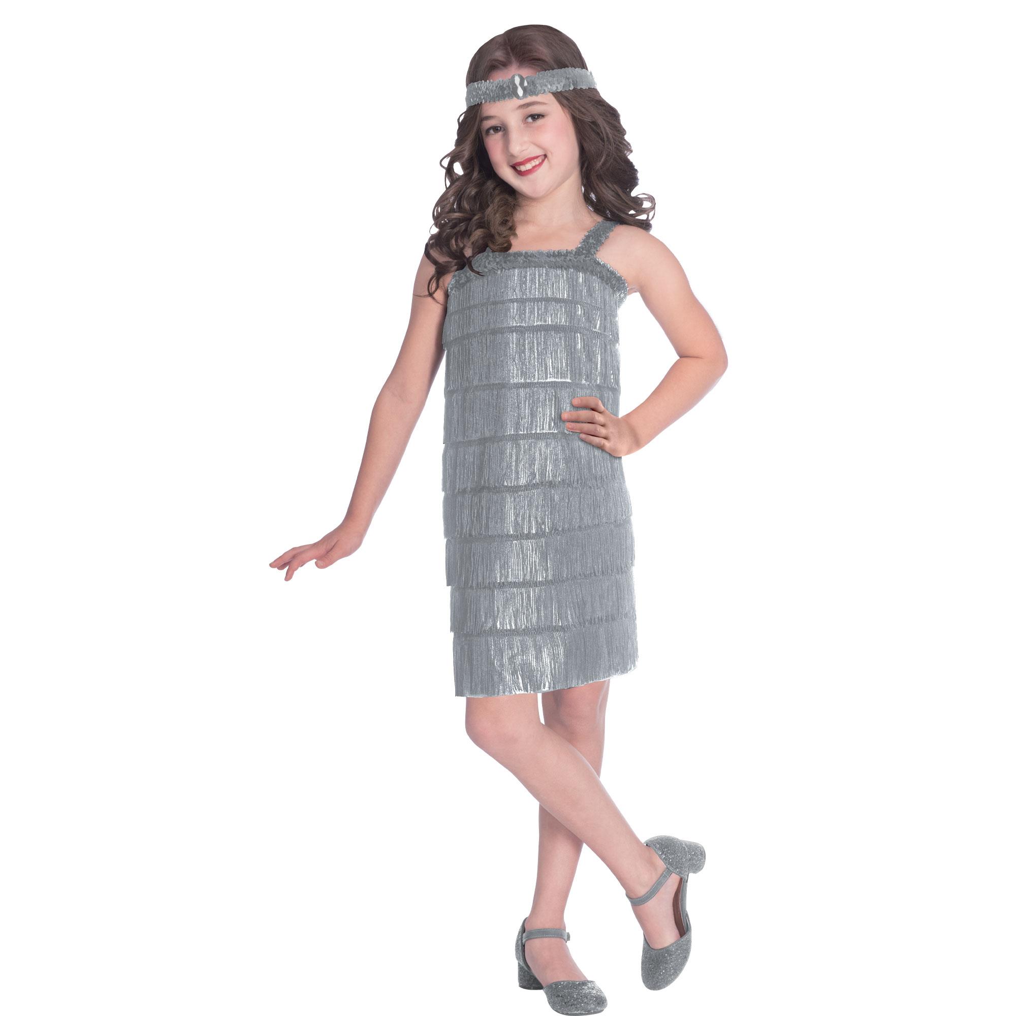 Silver Flapper Child Costume 6-8