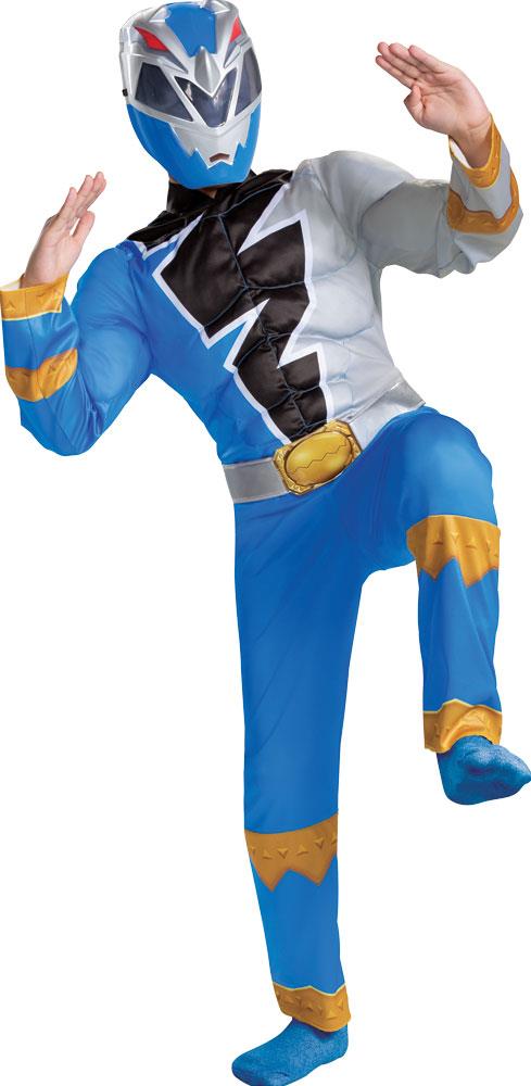 Power Rangers Dino Fury Blue Ranger Classic Muscle Child Costume 4-6