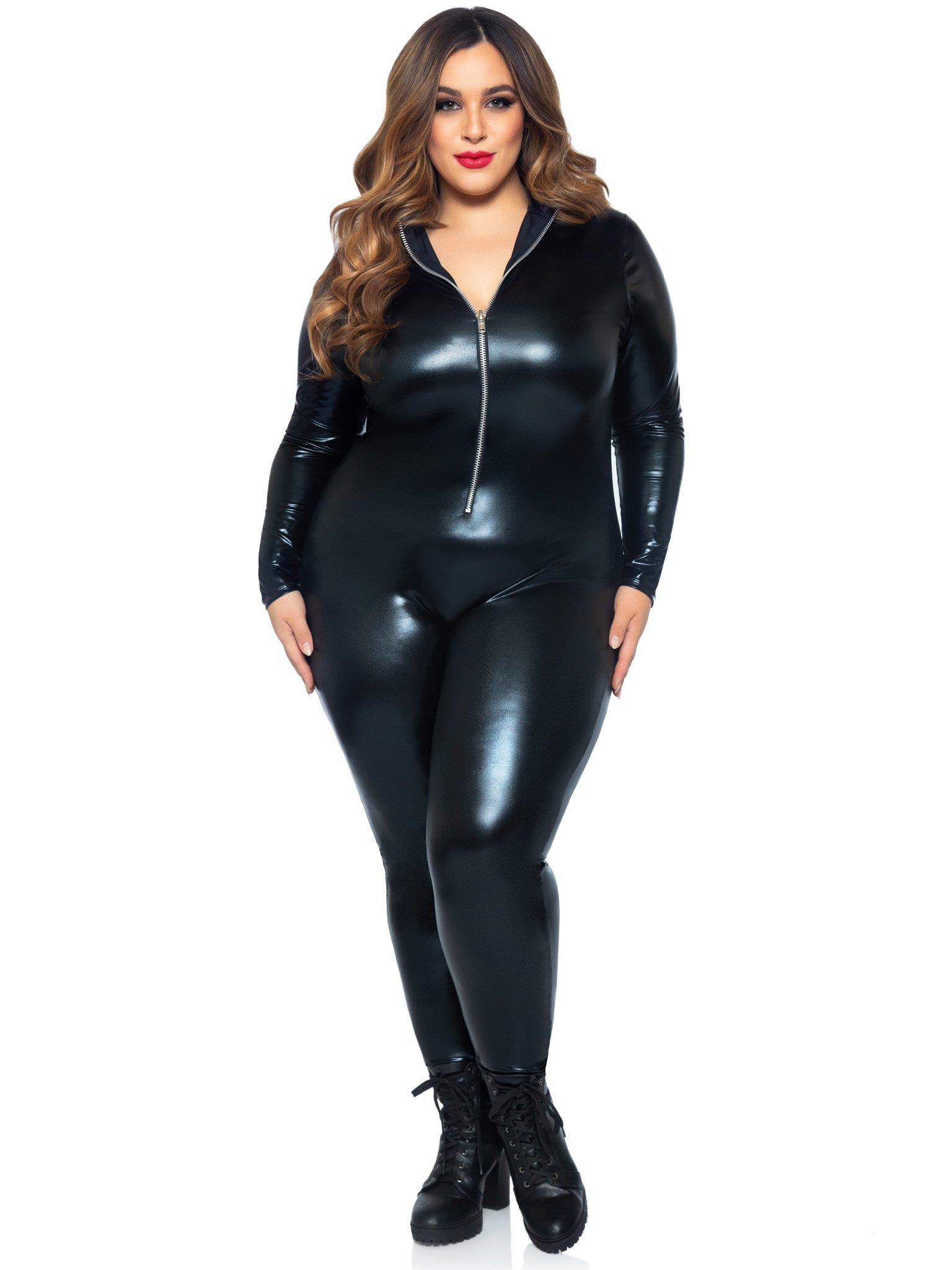 Black Catsuit Adult Plus Costume 1X-2X