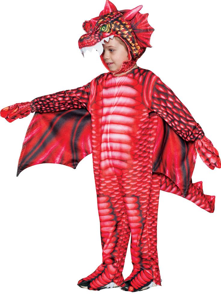 Dragon Red Printed Toddler Costume 4-6