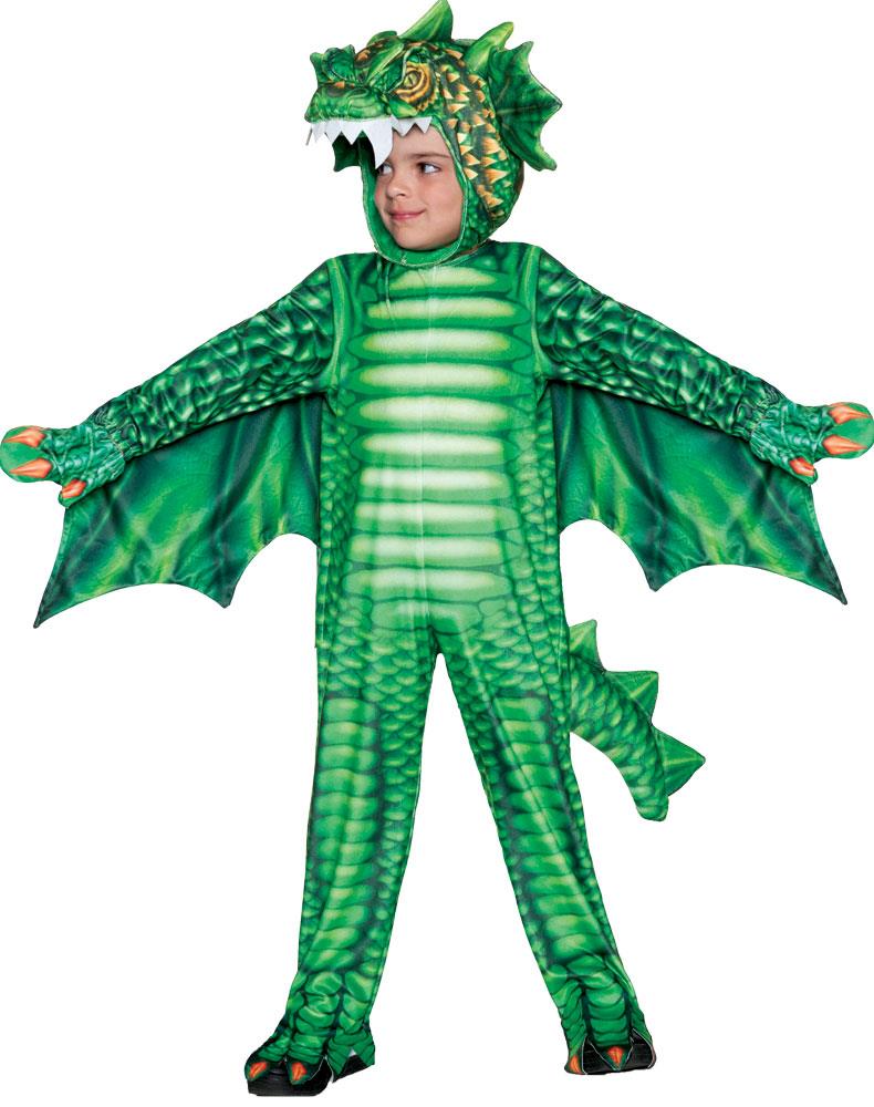 Dragon Green Printed Toddler Costume 2-4
