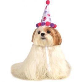 Paw Print Girl Pet Birthday Hat S/M