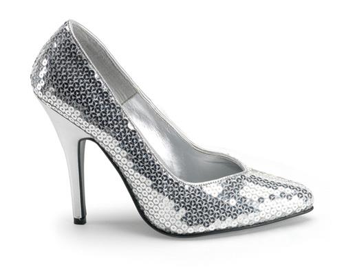 Silver Sequin Adult Shoes 8
