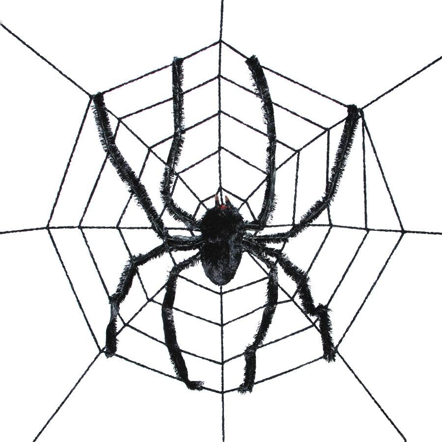 Spider Web With Spider Halloween Prop