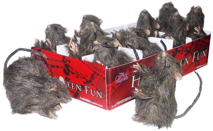 Furry Rat Halloween Prop Assorted Poses