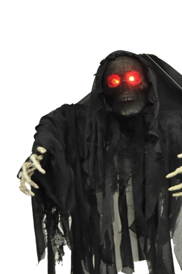 Hanging Black Wrapped Ghoul Halloween Prop