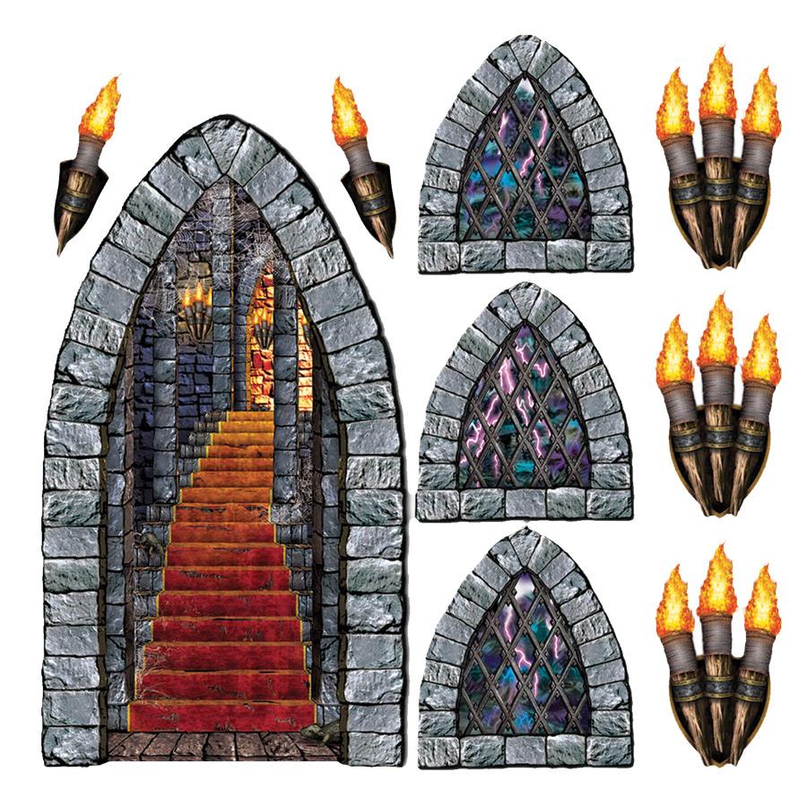 Stairway Window Torch Halloween Props