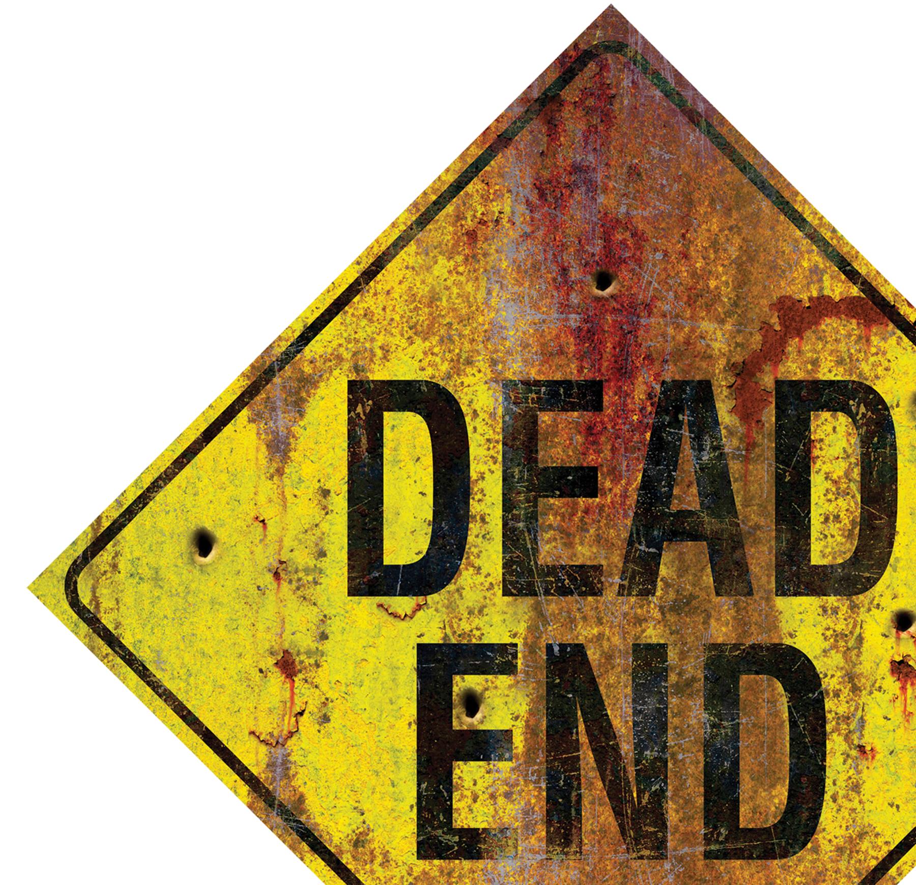 Metal Sign Dead End Halloween Prop