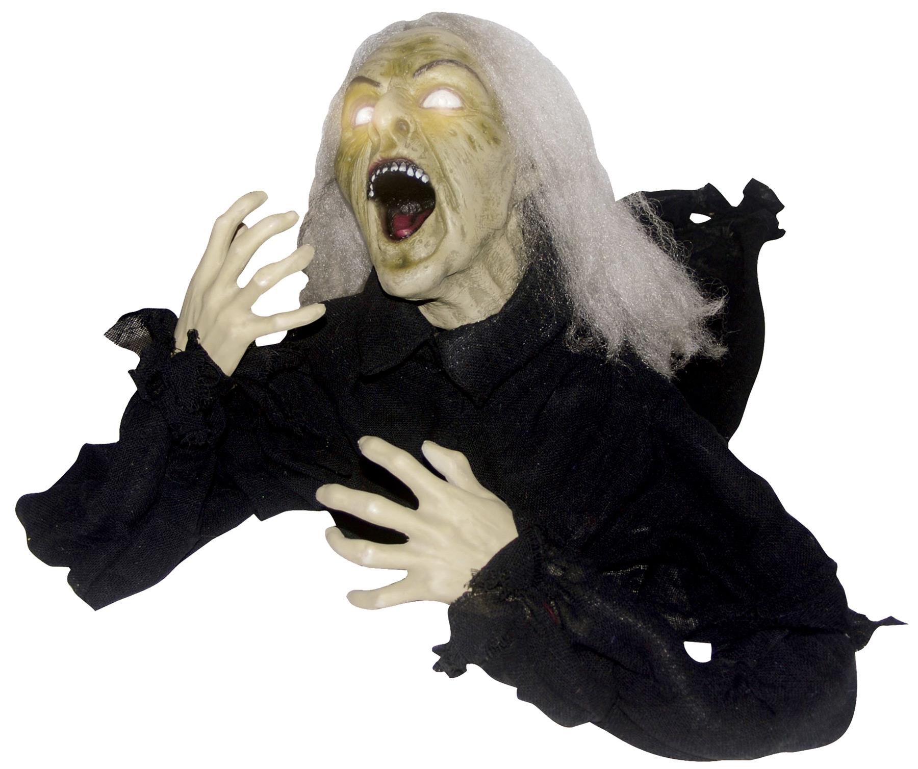 Groundbreaker Head Turning Witch Animated Halloween Prop