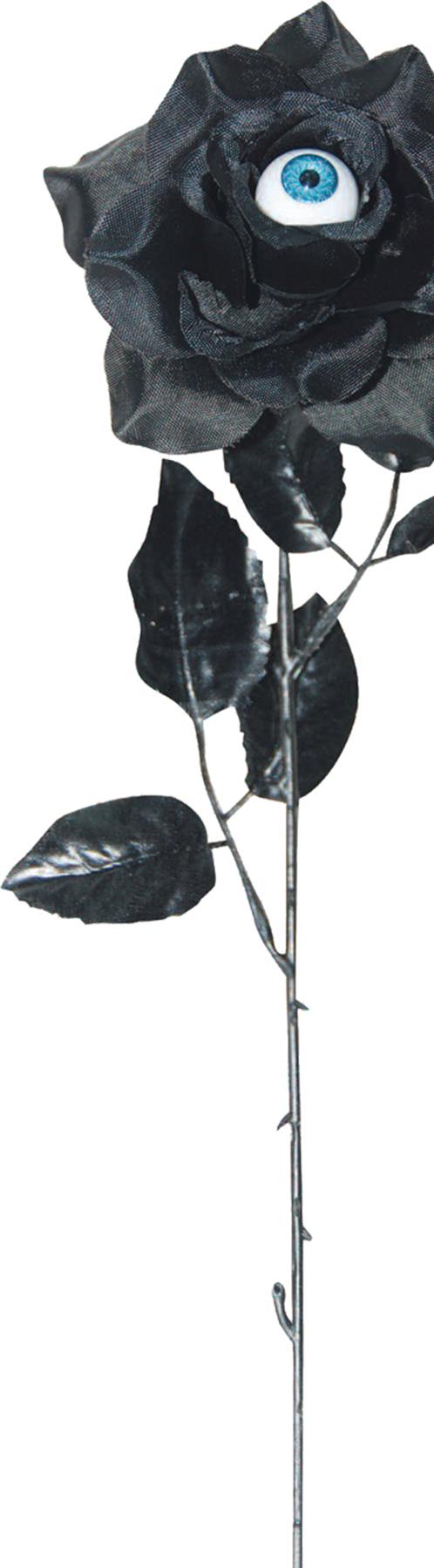 Black Rose With Eye 16in Halloween Prop