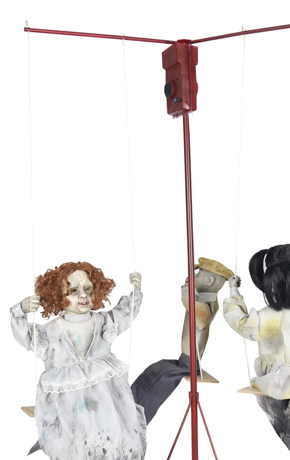 Ghostly Go Round 3 Dolls Animated Halloween Prop