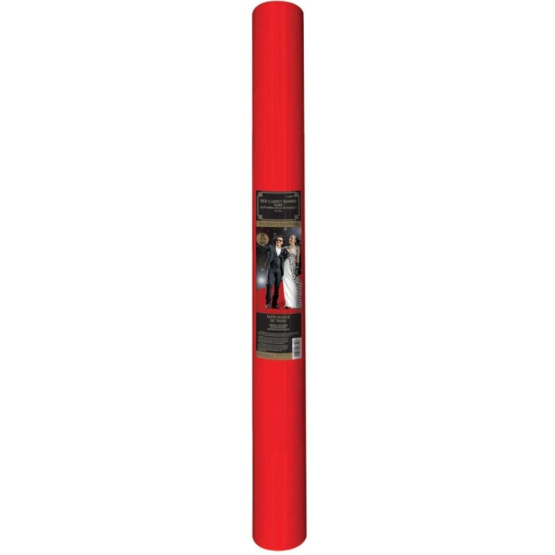 Red Fabric Carpet Floor Runner Roll 12m