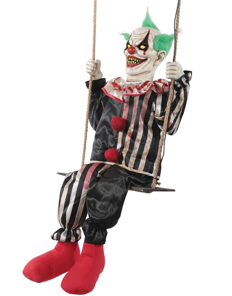 Swinging Chuckles Clown Doll Animated Halloween Prop
