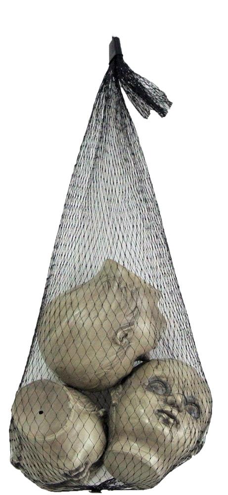 Doll Heads Bag of 3 Halloween Props