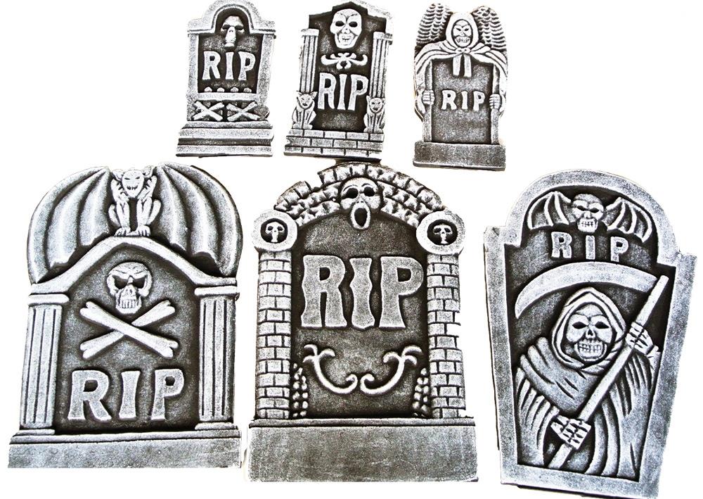 RIP Tombstone Kit 6 Pieces Halloween Prop