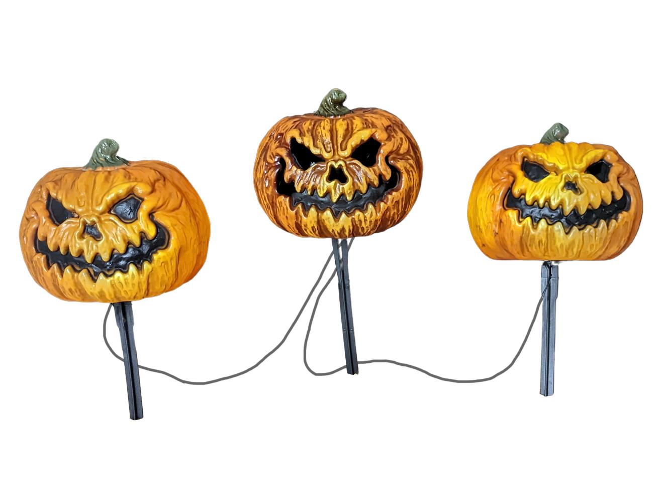 Evil Jack-O-Lantern Pathway Markers Light Up Halloween Props