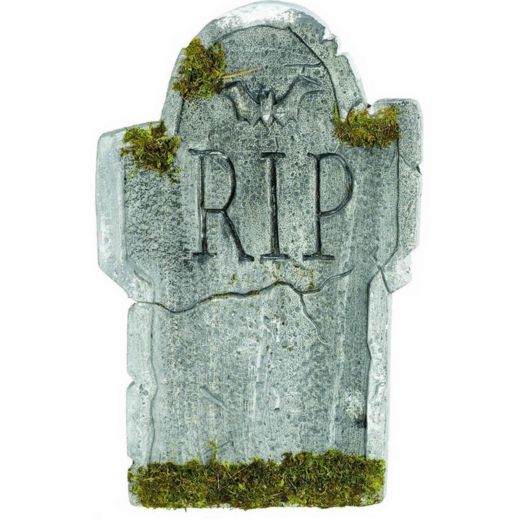Mossy RIP Tombstone Halloween Prop