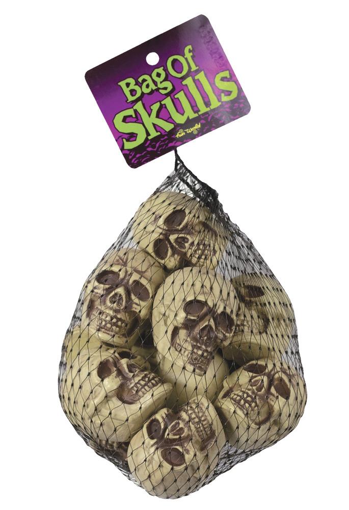 Skulls in a Net Halloween Props Pack of 12