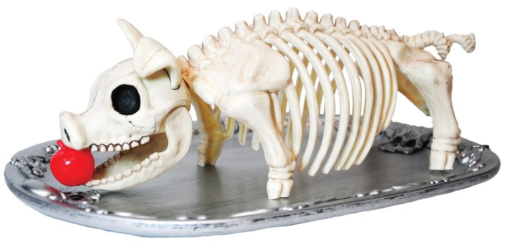 Roasted Pig Skeleton Platter Halloween Prop
