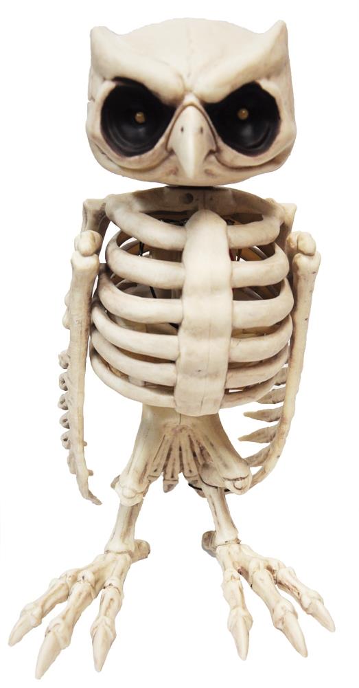 Owl Skeleton Animated Halloween Prop