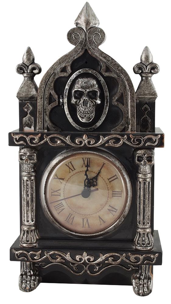 Haunted Raven Clock Animated Halloween Prop