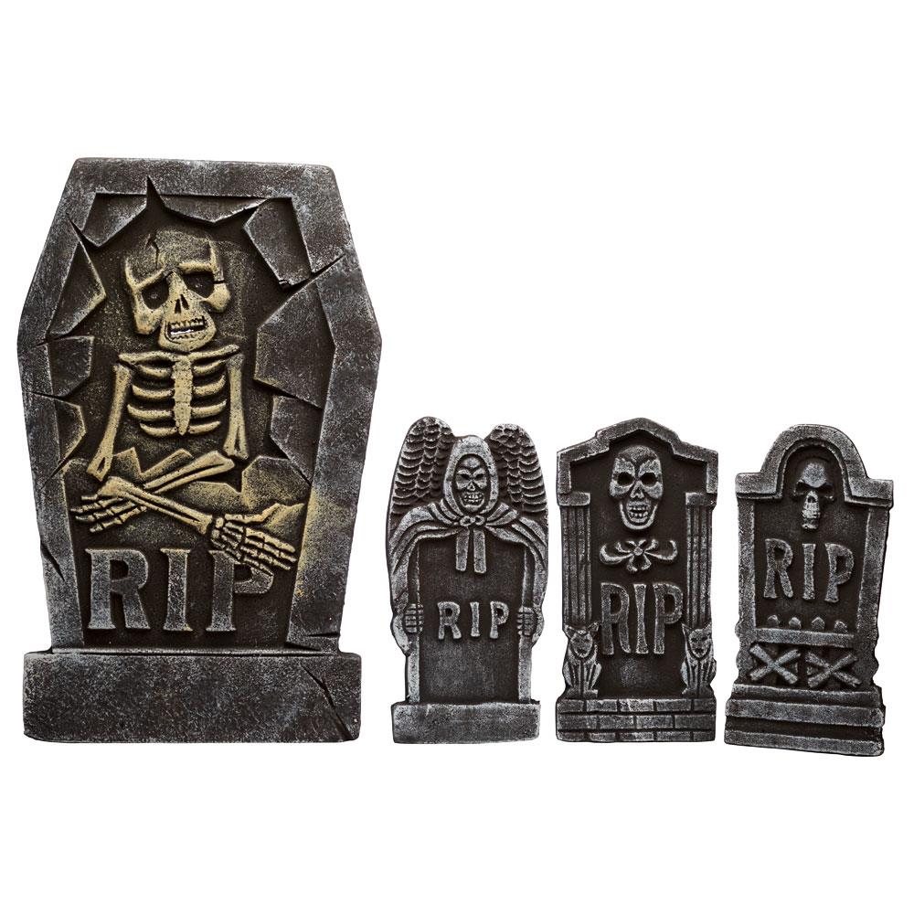 Foam Tombstone 4 Piece Halloween Props