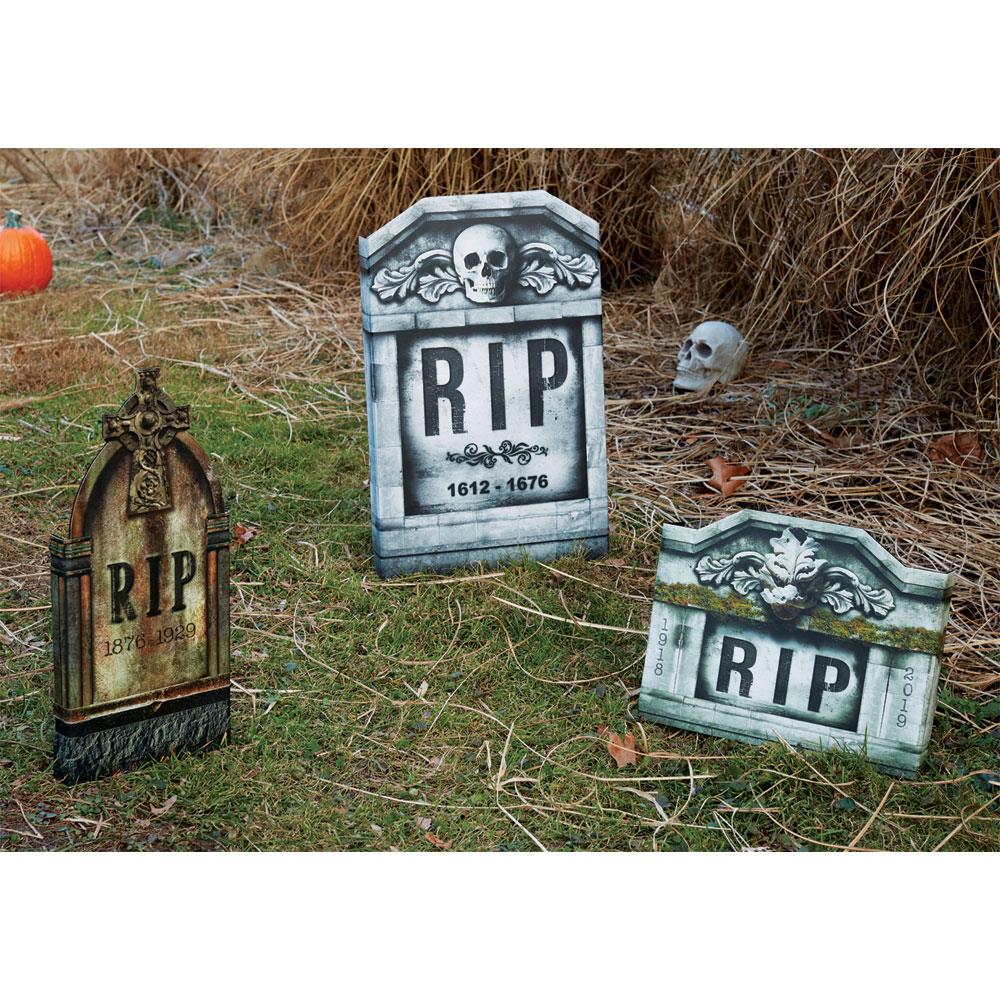 Photo-Realistic Tombstones 3 Piece Halloween Props