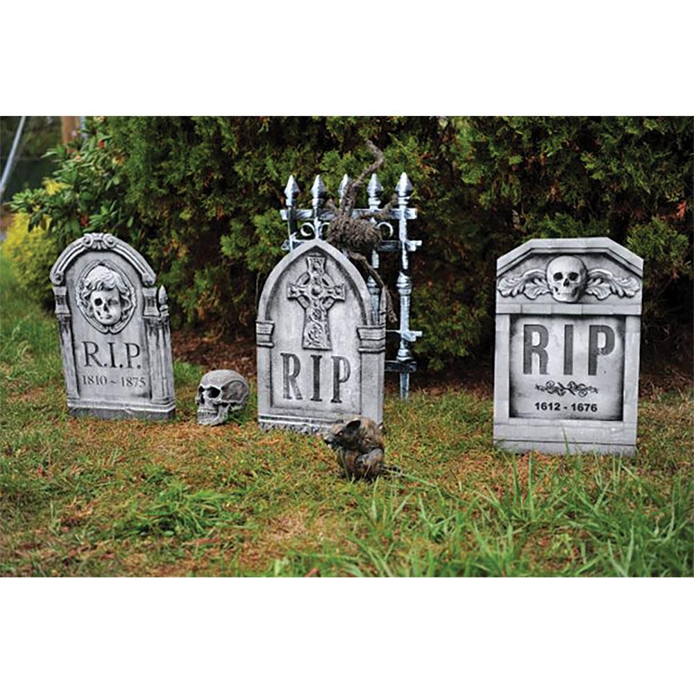 Photo-Realistic Tombstone Set Halloween Prop